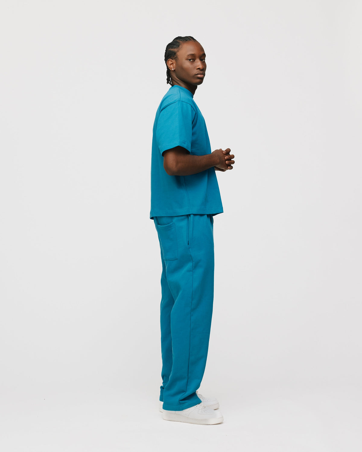 Open Bottom Sweatpants - Aqua