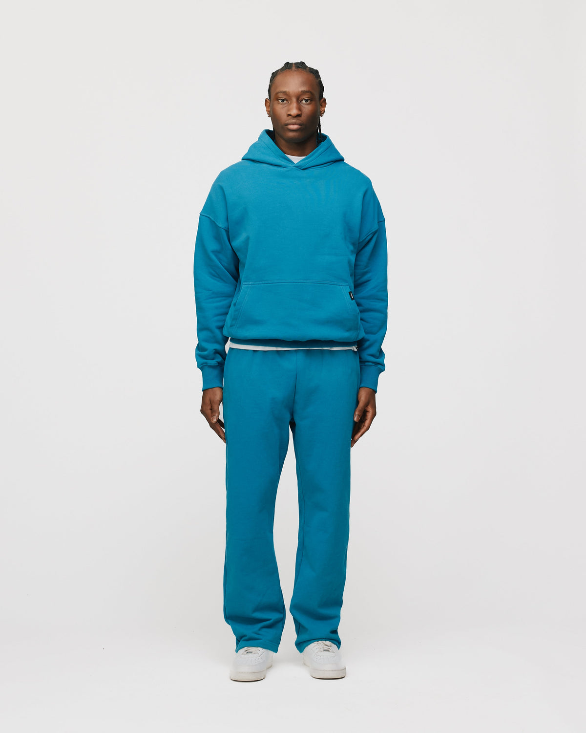 Drop Shoulder Hoodie - Aqua