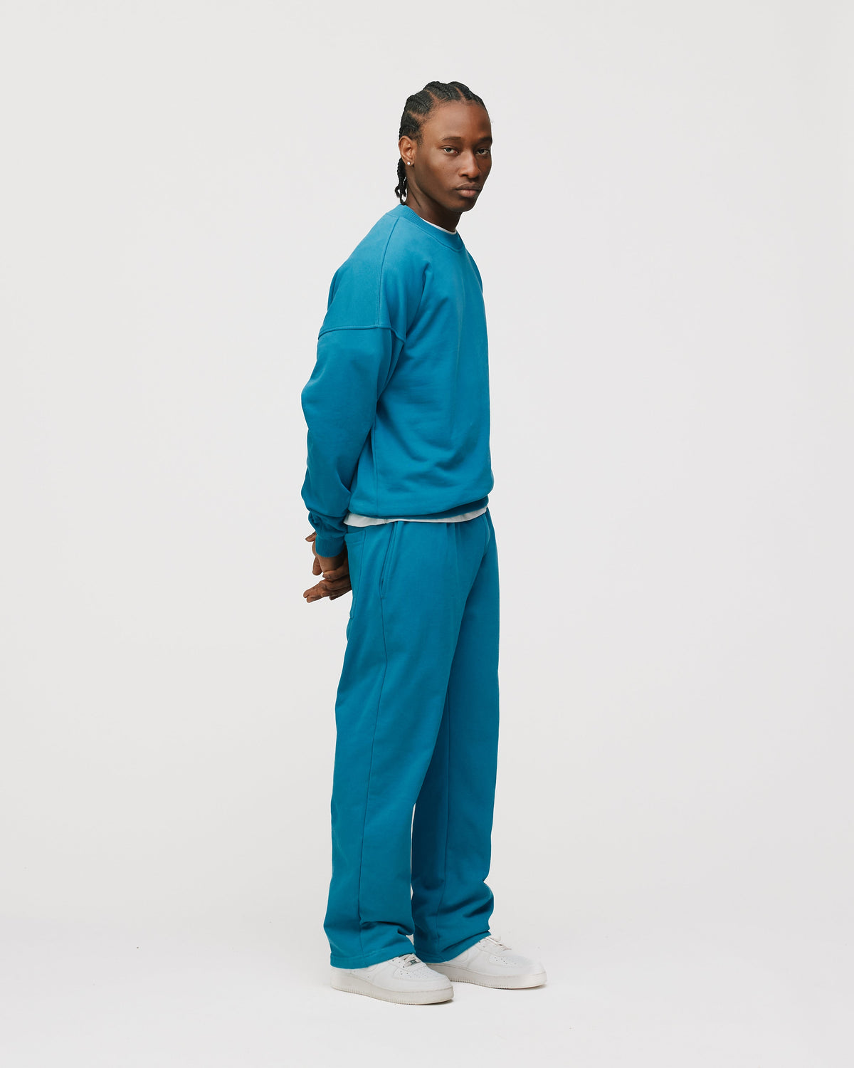 Drop Shoulder Crewneck - Aqua