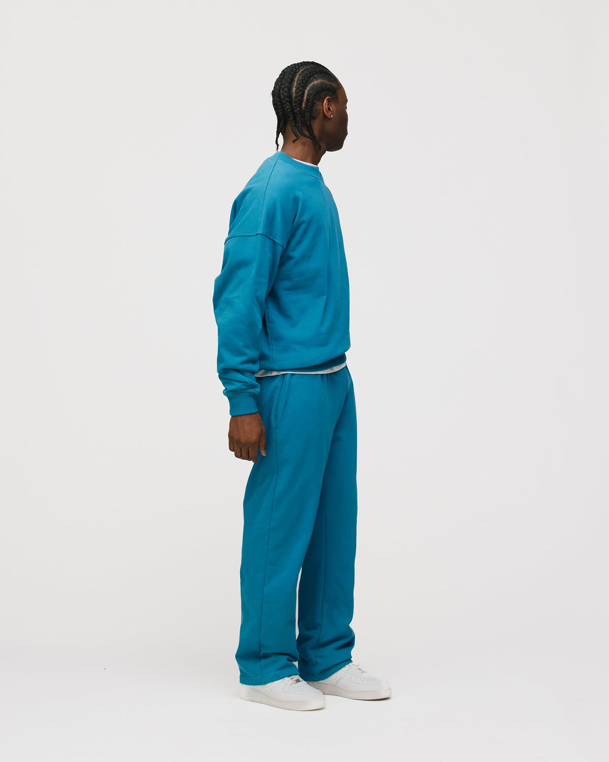 Drop Shoulder Crewneck - Aqua