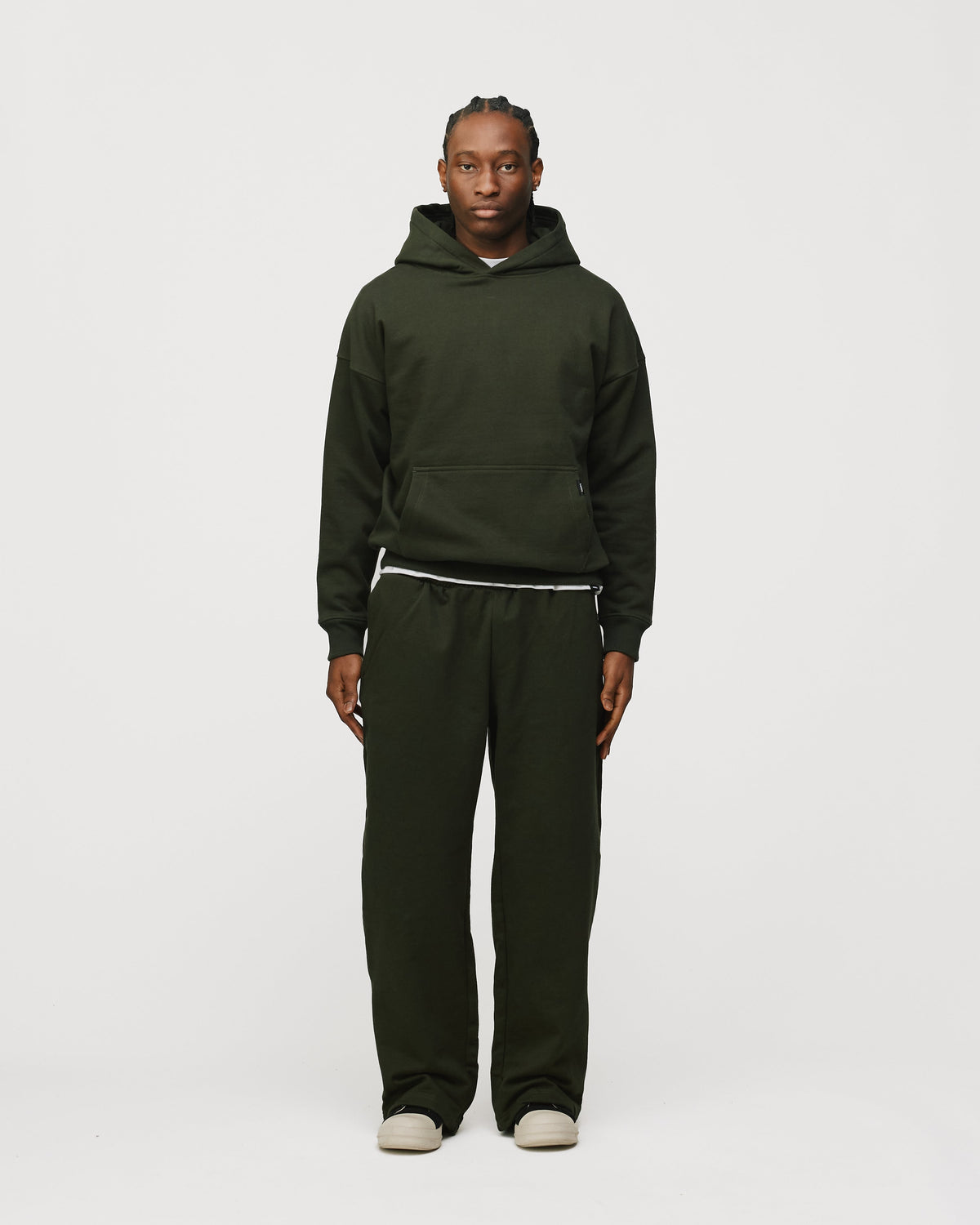 Drop Shoulder Hoodie - Olive