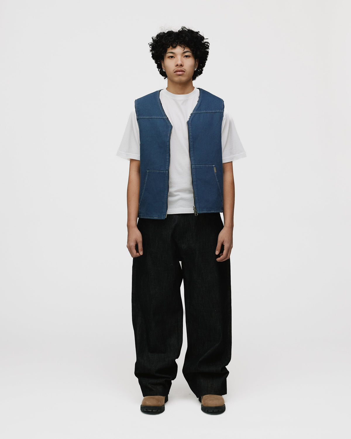 Reversible Workwear Vest - Washed Blue