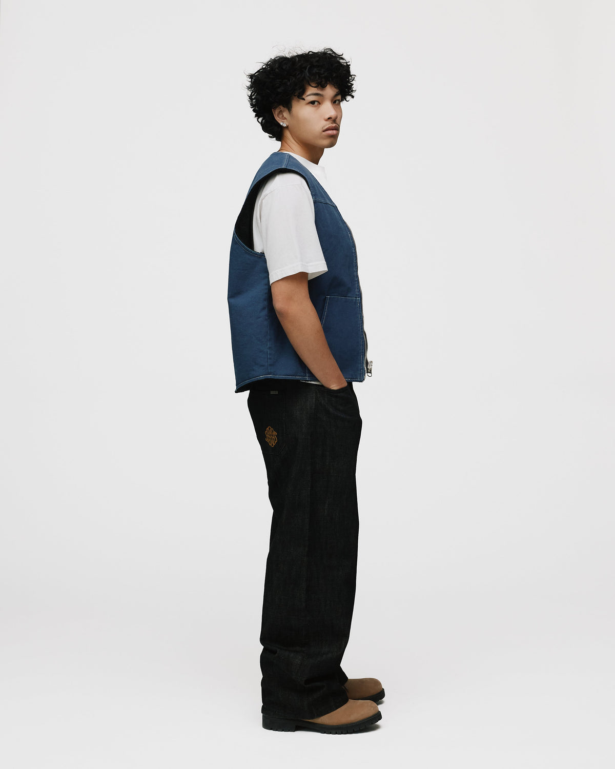 Reversible Workwear Vest - Washed Blue