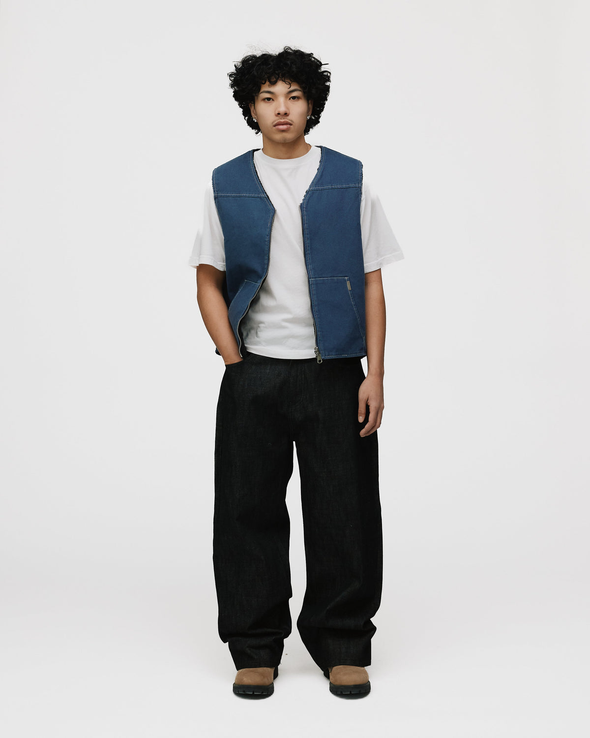 Reversible Workwear Vest - Washed Blue