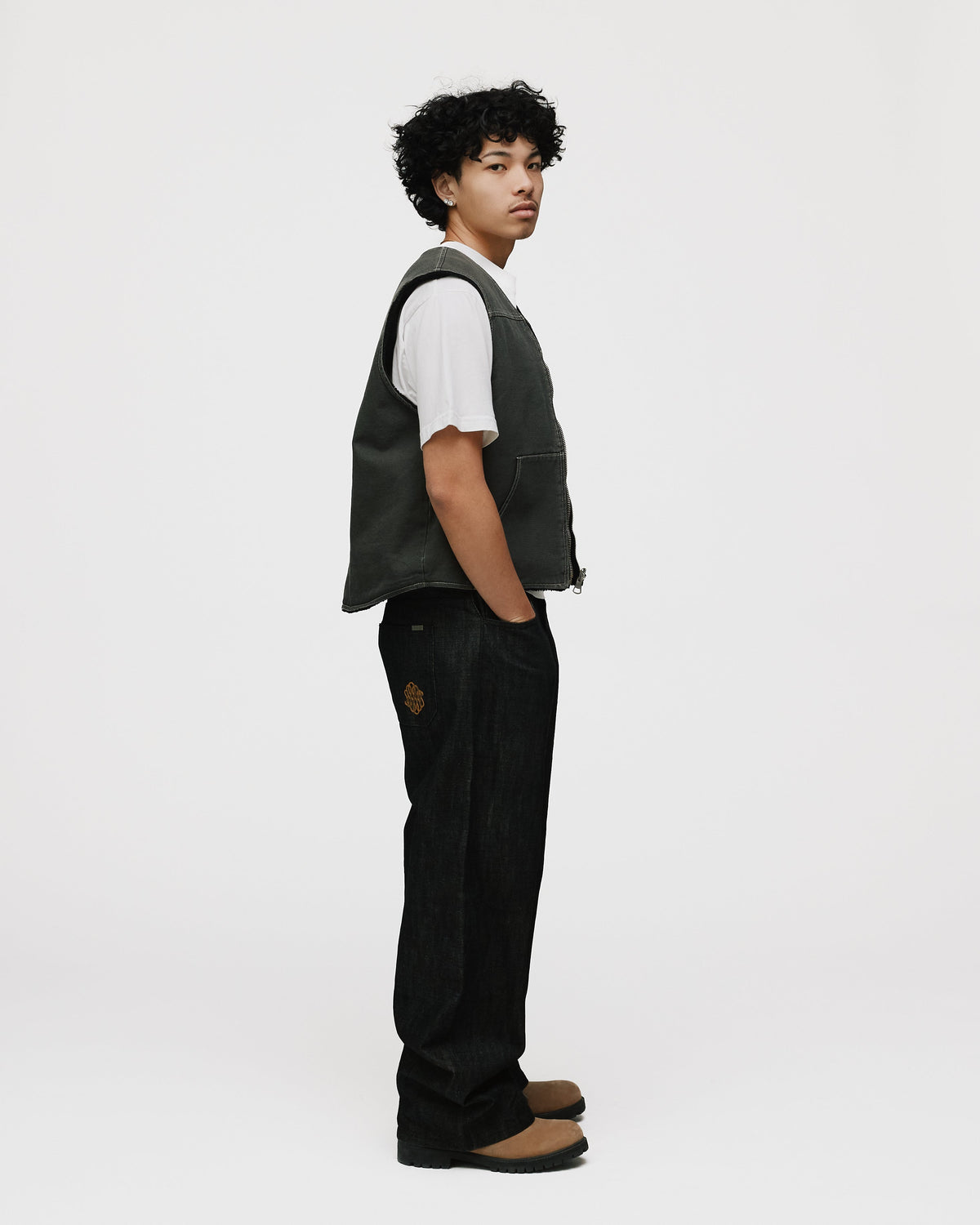 Reversible Workwear Vest - Washed Grey