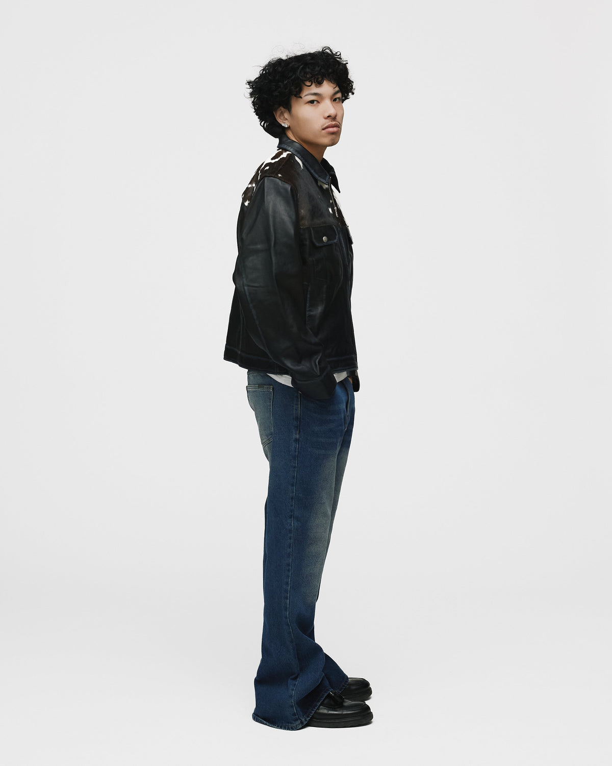 Cowhide Leather Jacket - Black