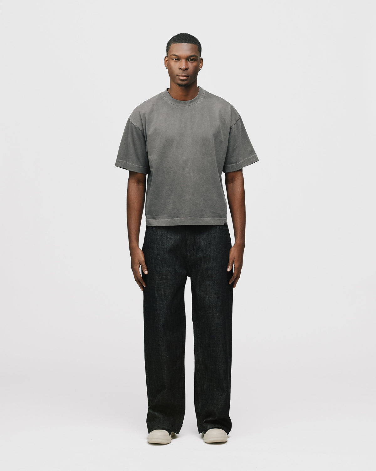 Cropped T-Shirt - Vintage Grey