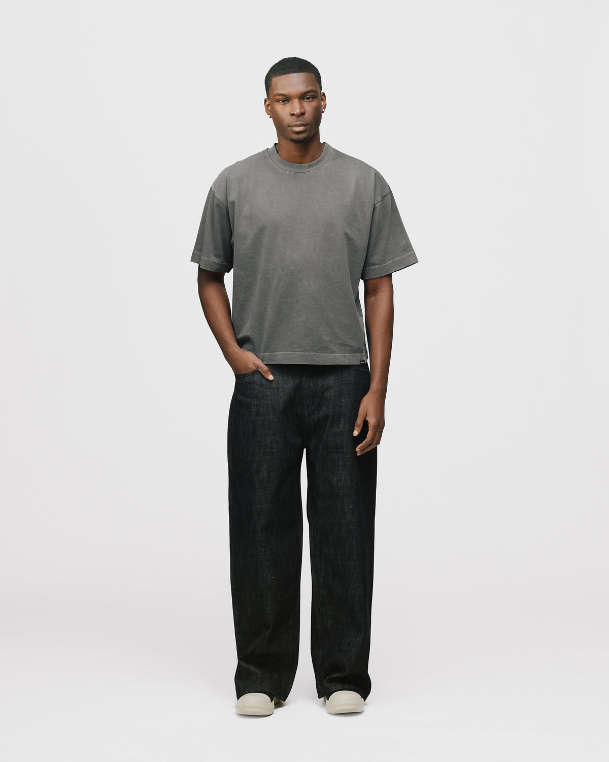 Cropped T-Shirt - Vintage Grey