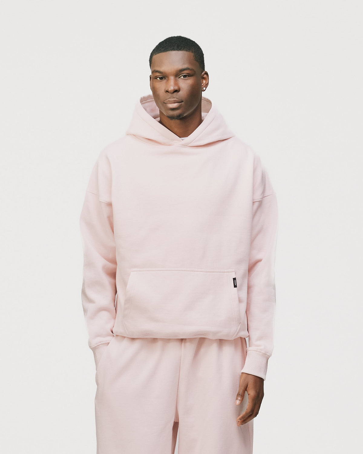 Drop Shoulder Hoodie - Blush