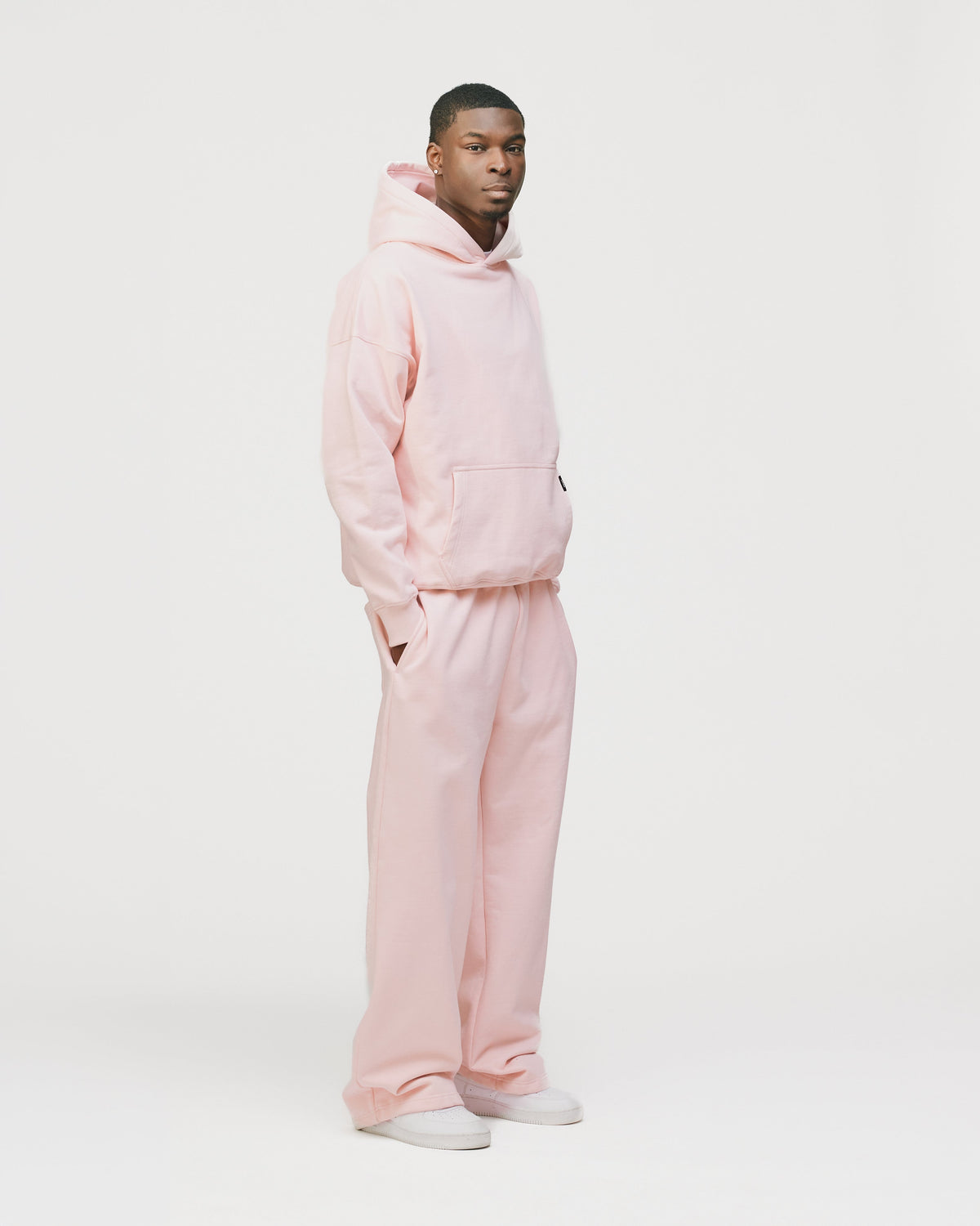 Drop Shoulder Hoodie - Blush
