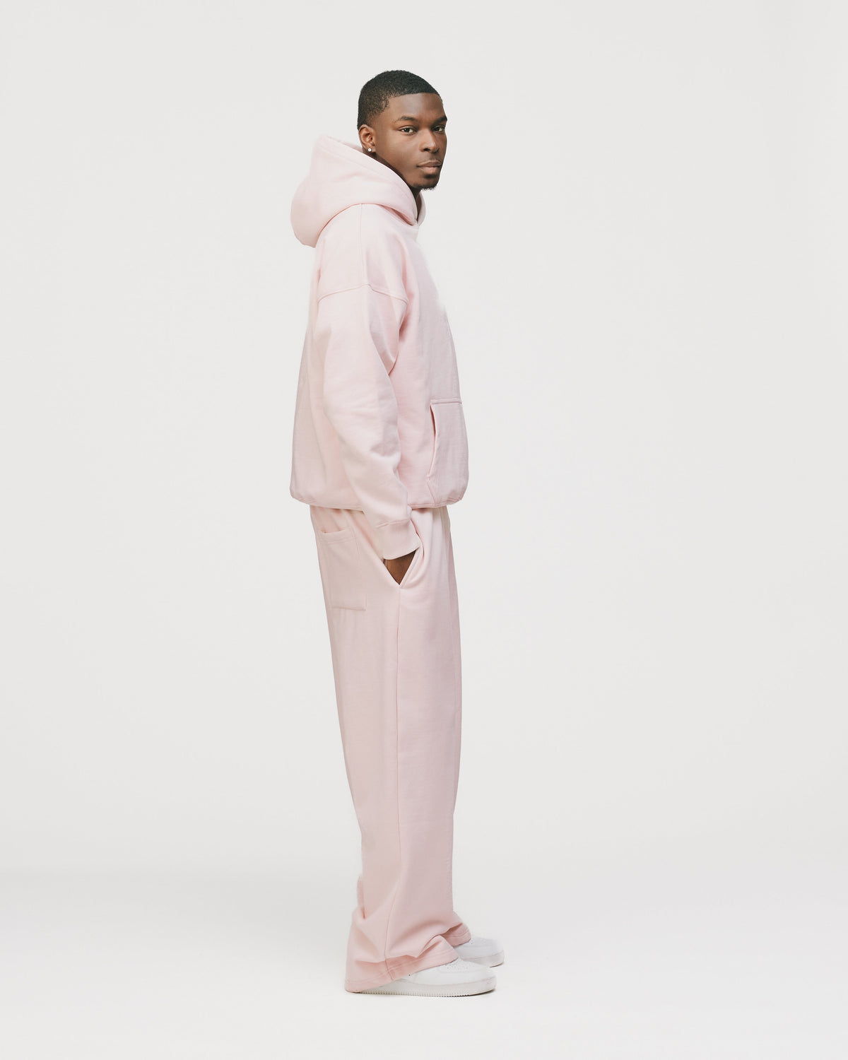 Drop Shoulder Hoodie - Blush