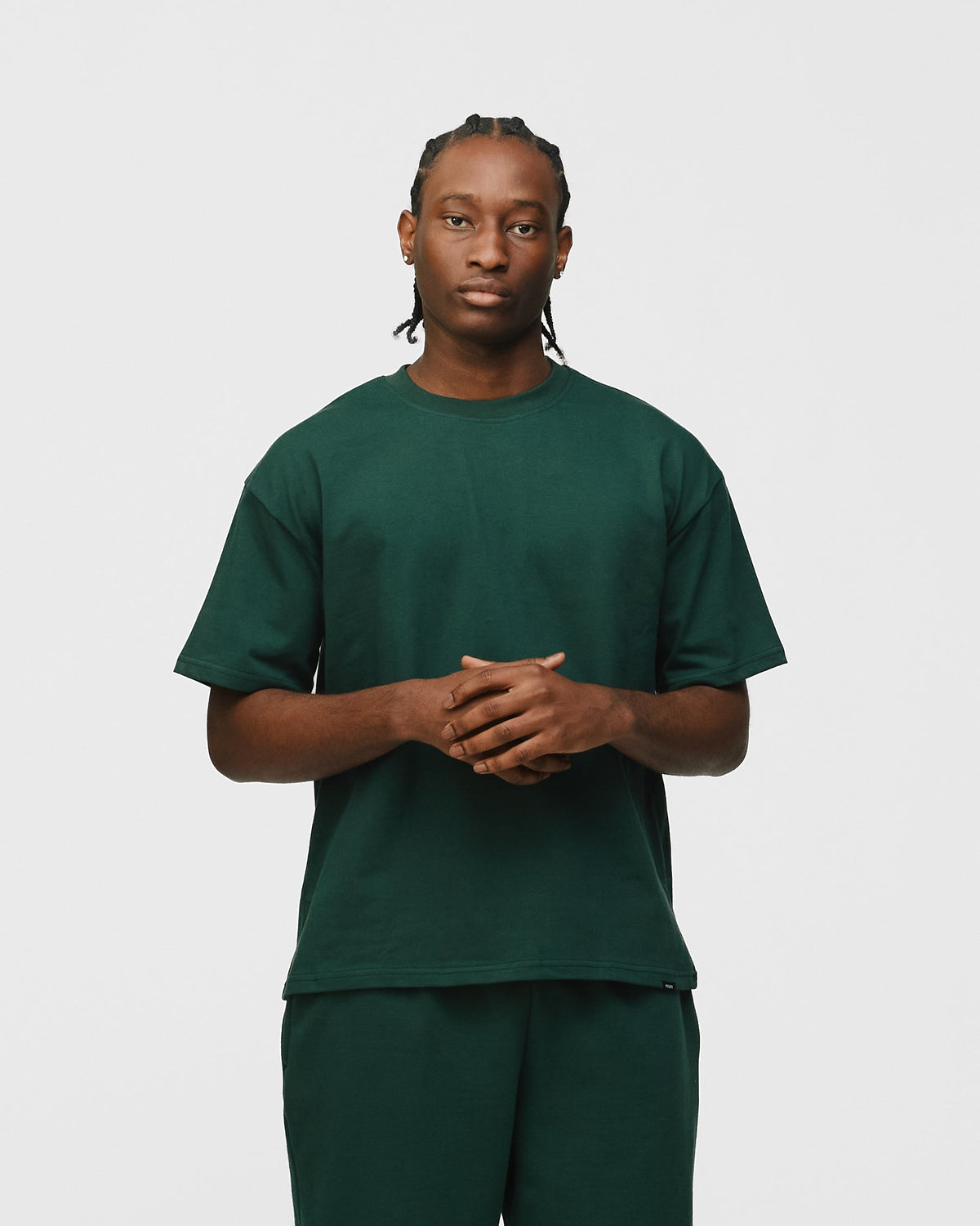 Drop Shoulder T-Shirt - Forest Green