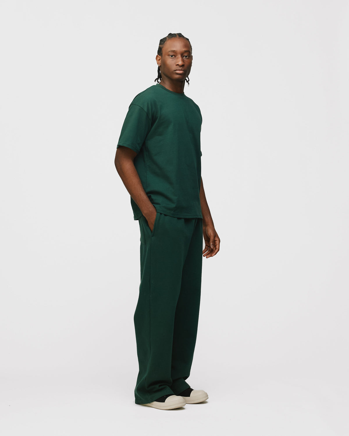 Drop Shoulder T-Shirt - Forest Green