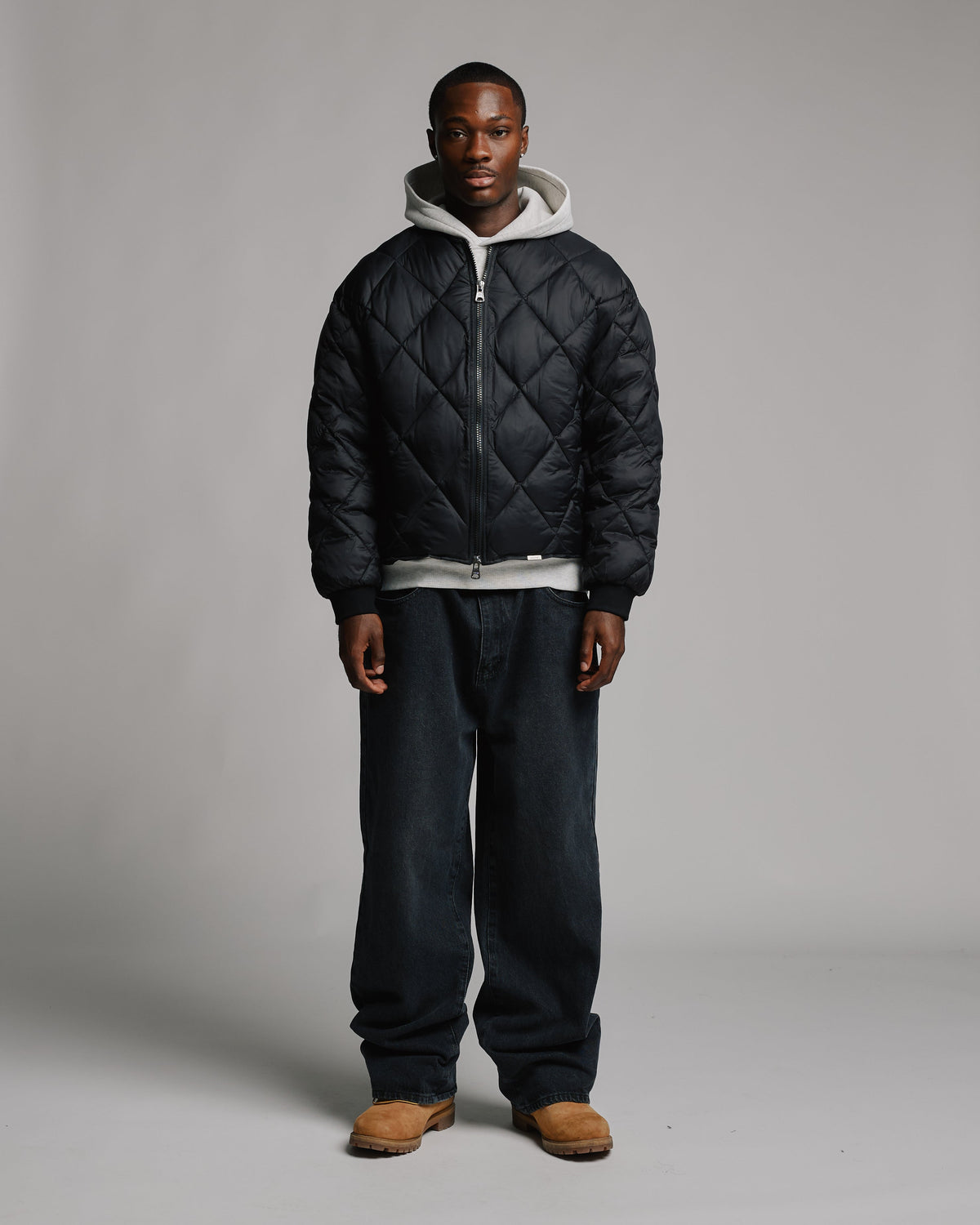 Quilted Puffer Jacket - Black