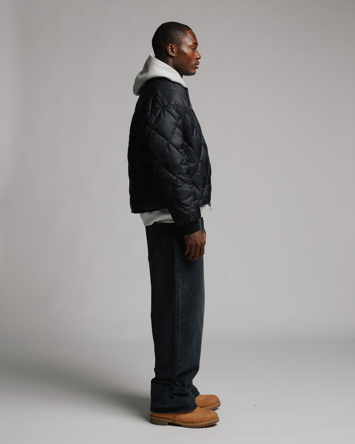 Quilted Puffer Jacket - Black