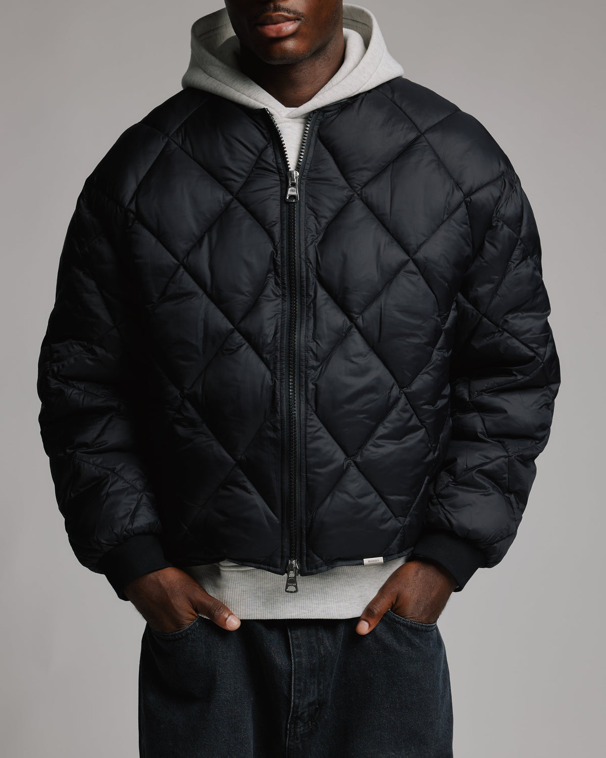 Quilted Puffer Jacket - Black