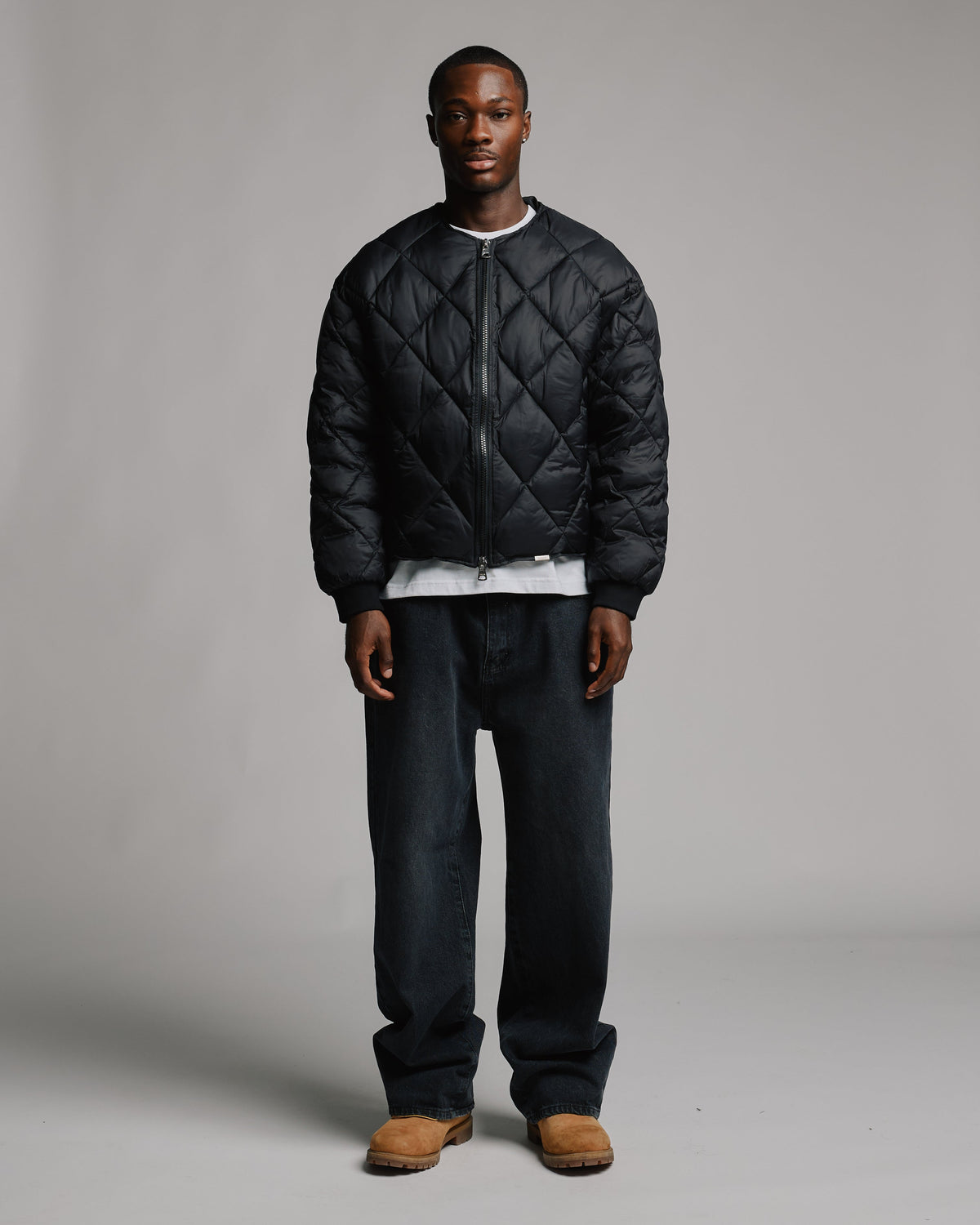 Quilted Puffer Jacket - Black