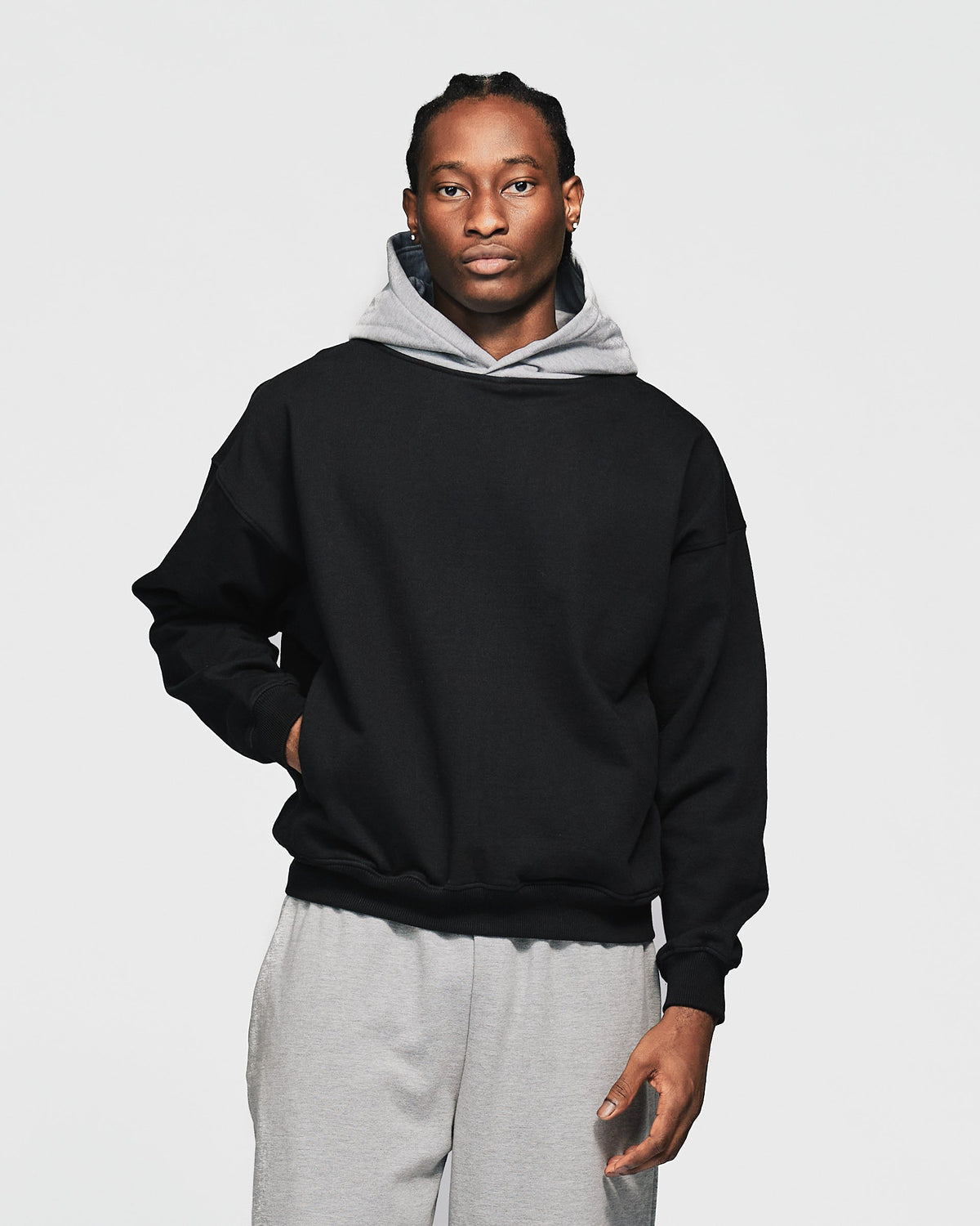 Two-Tone Hoodie - Black