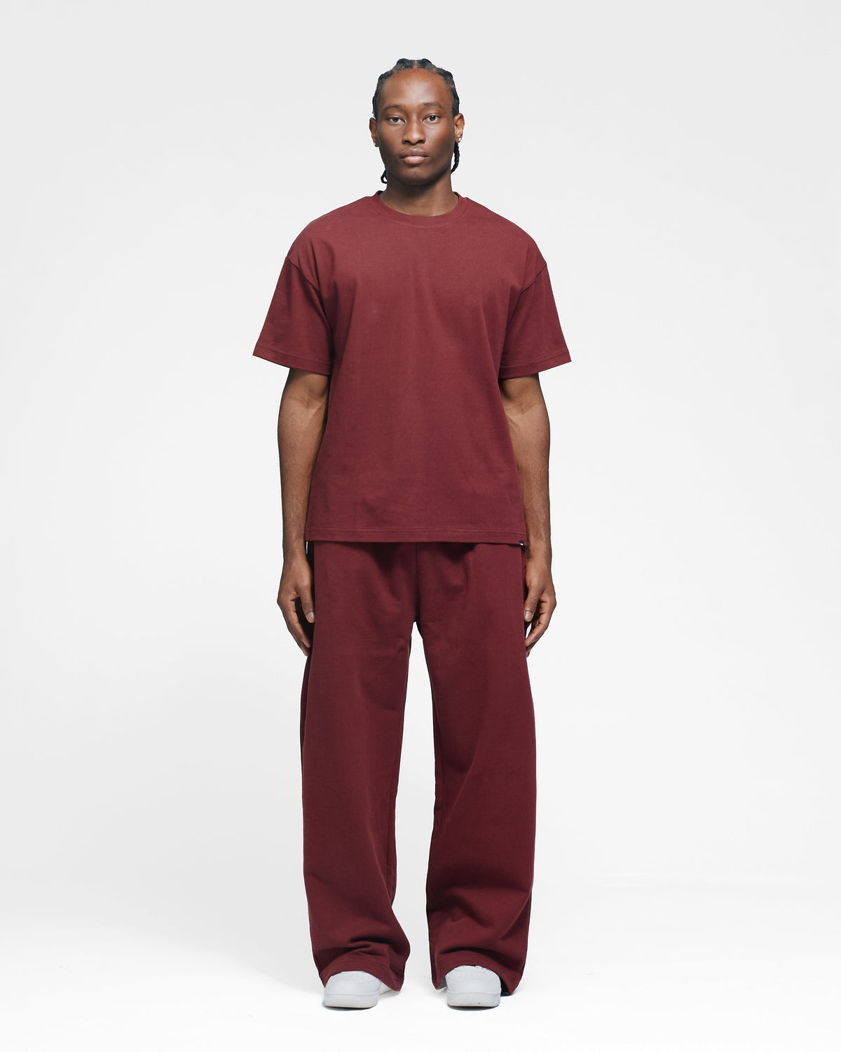 Drop Shoulder T-Shirt - Burgundy