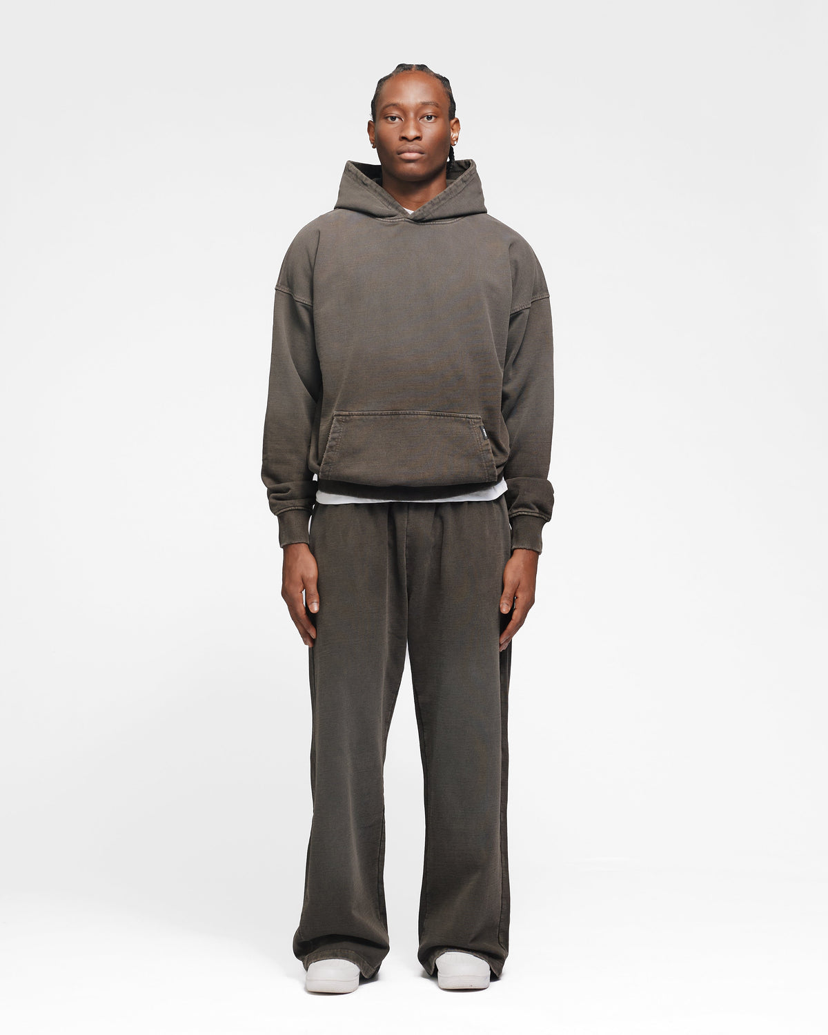 Drop Shoulder Hoodie - Sunfaded Espresso