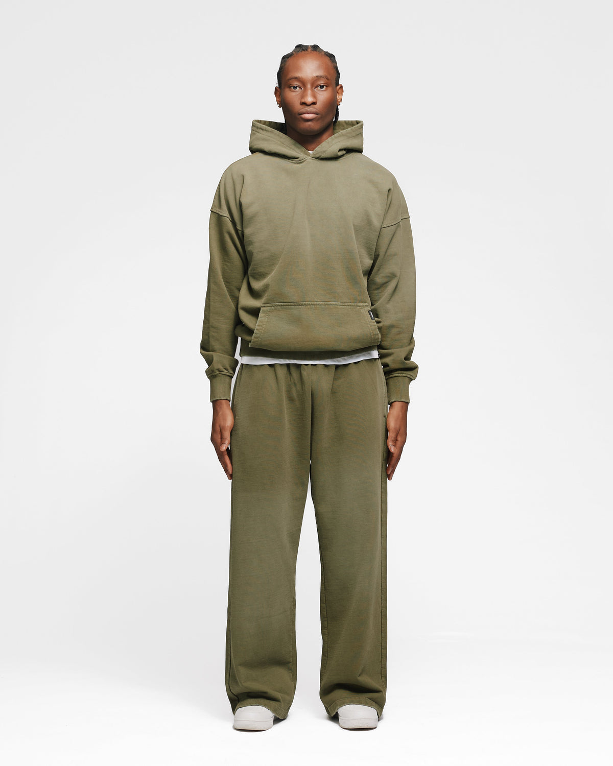 Drop Shoulder Hoodie - Sunfaded Olive