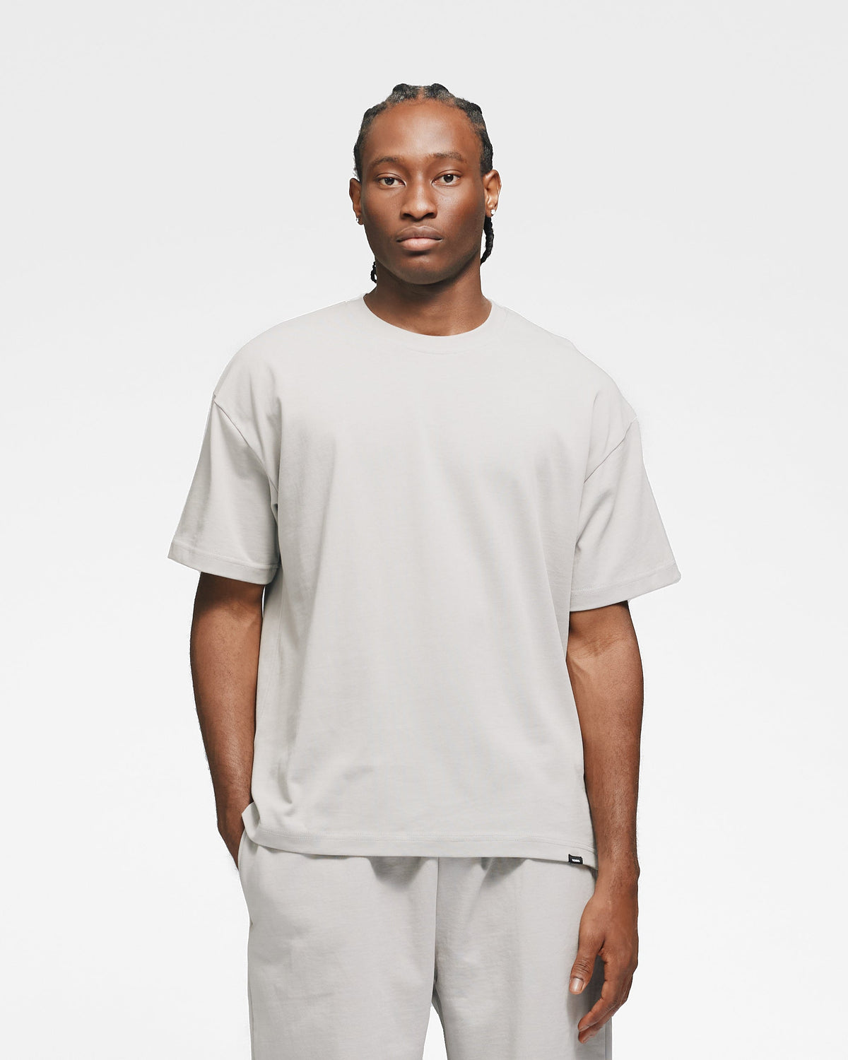 Drop Shoulder T-Shirt - Light Grey