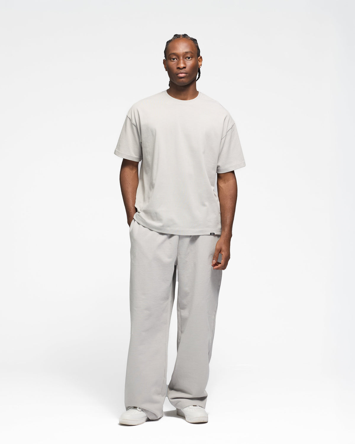 Drop Shoulder T-Shirt - Light Grey