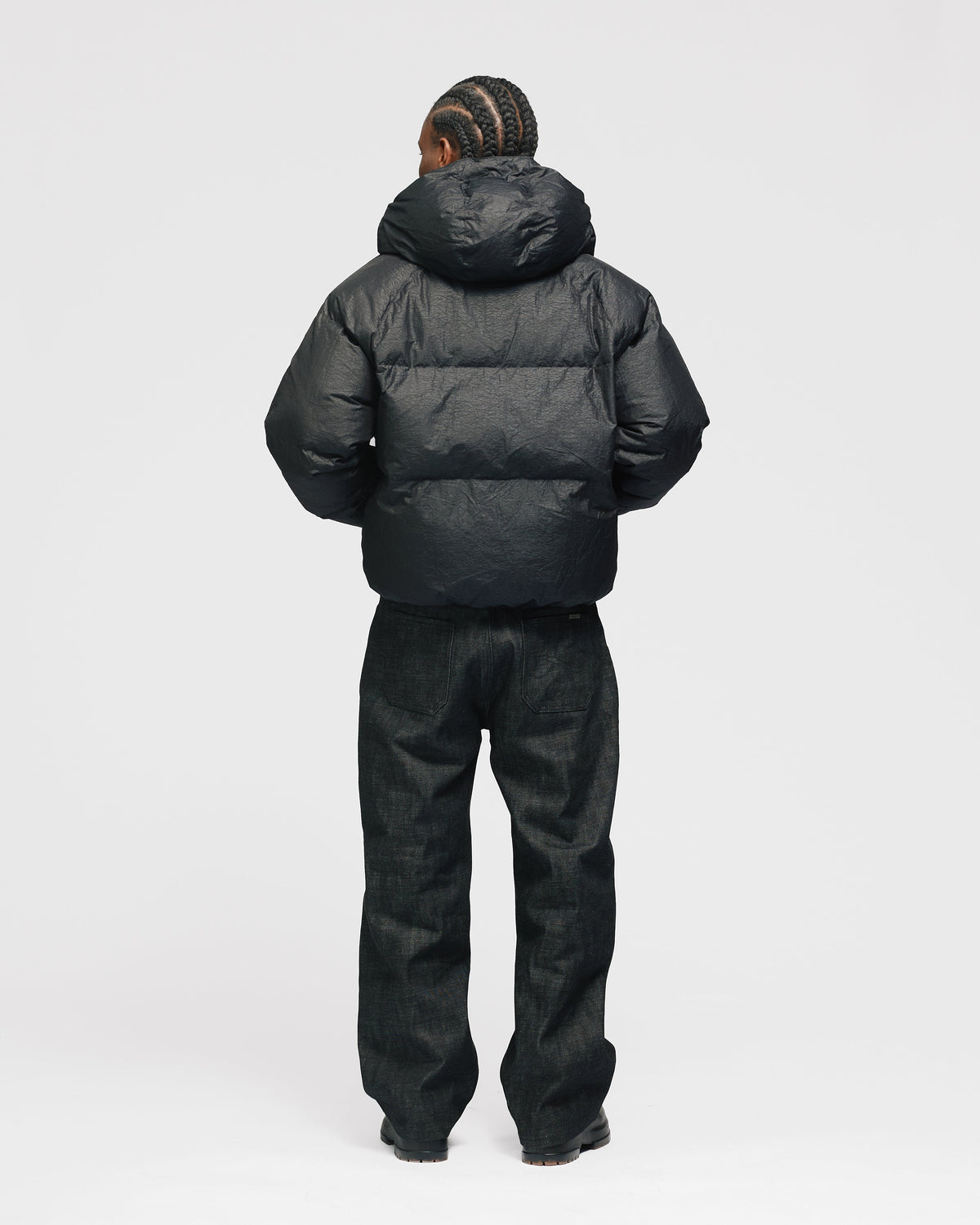 Hooded Puffer Jacket - Black