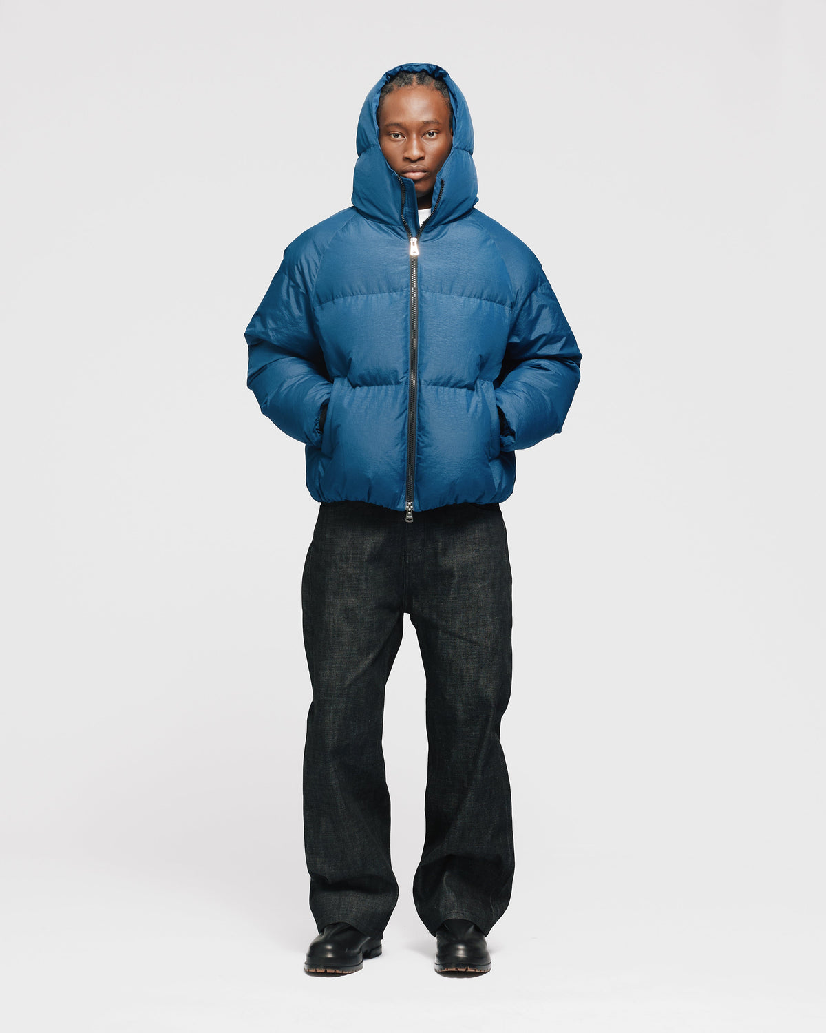 Hooded Puffer Jacket - Blue