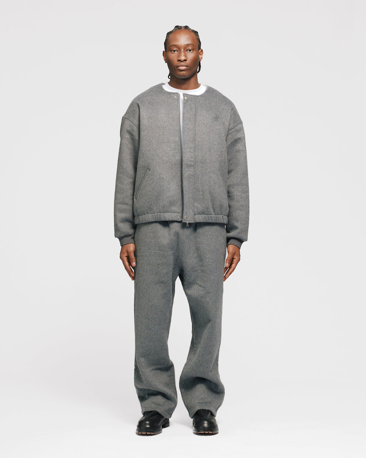 Wool Baggy Pant - Grey