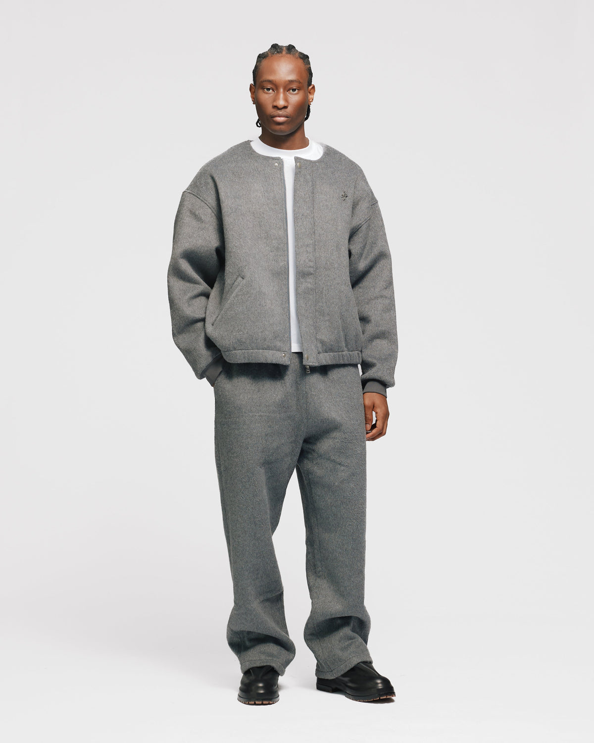 Wool Baggy Pant - Grey