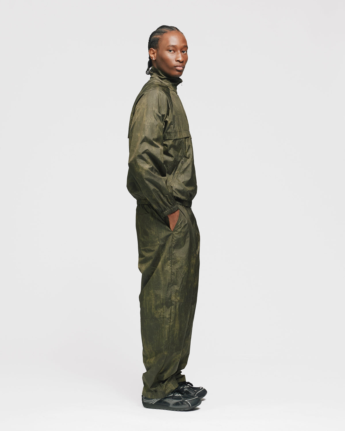 Vintage Baggy Track Pant - Olive