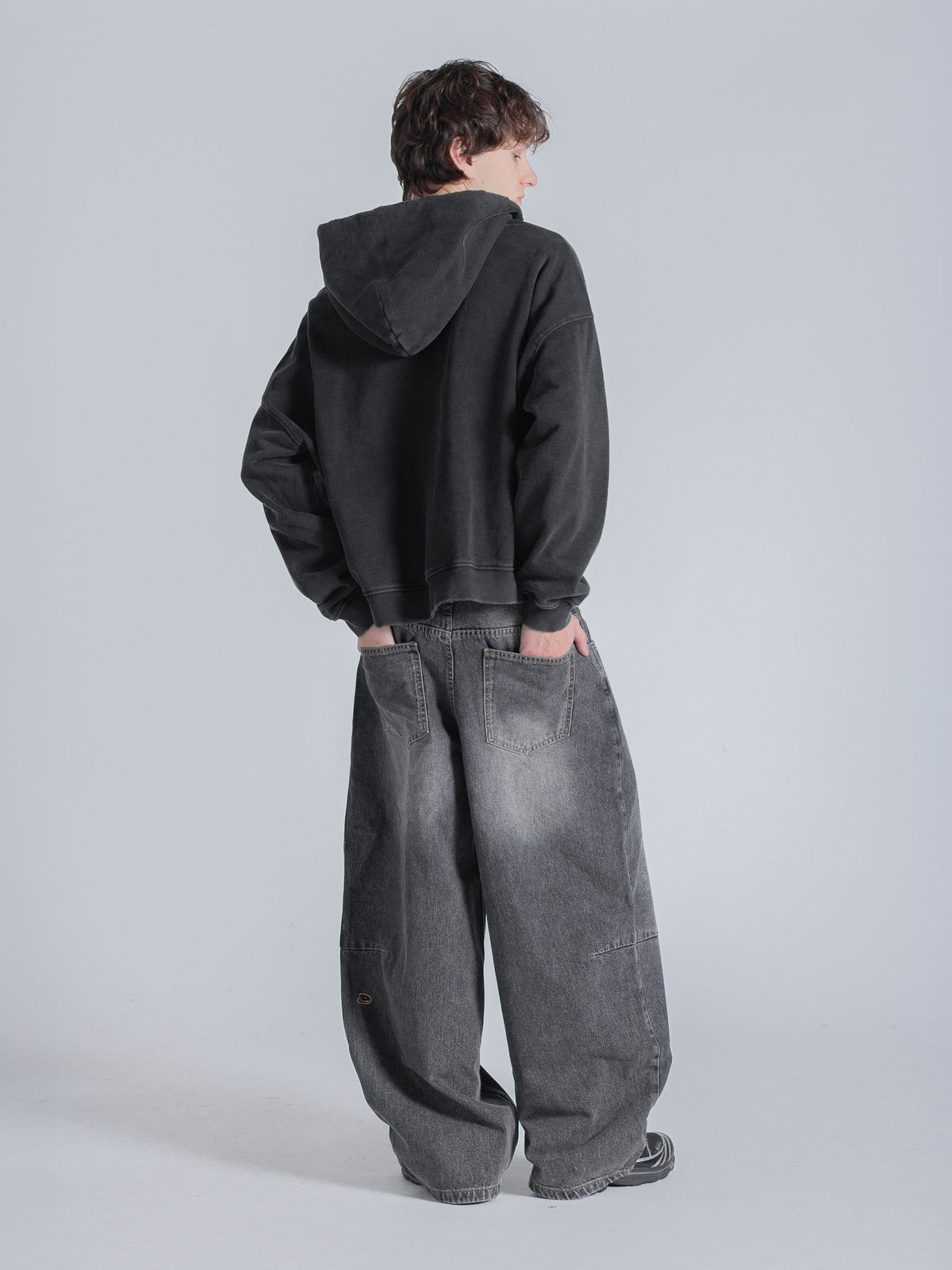 PARALLEL ZIP UP - WASHED BLACK