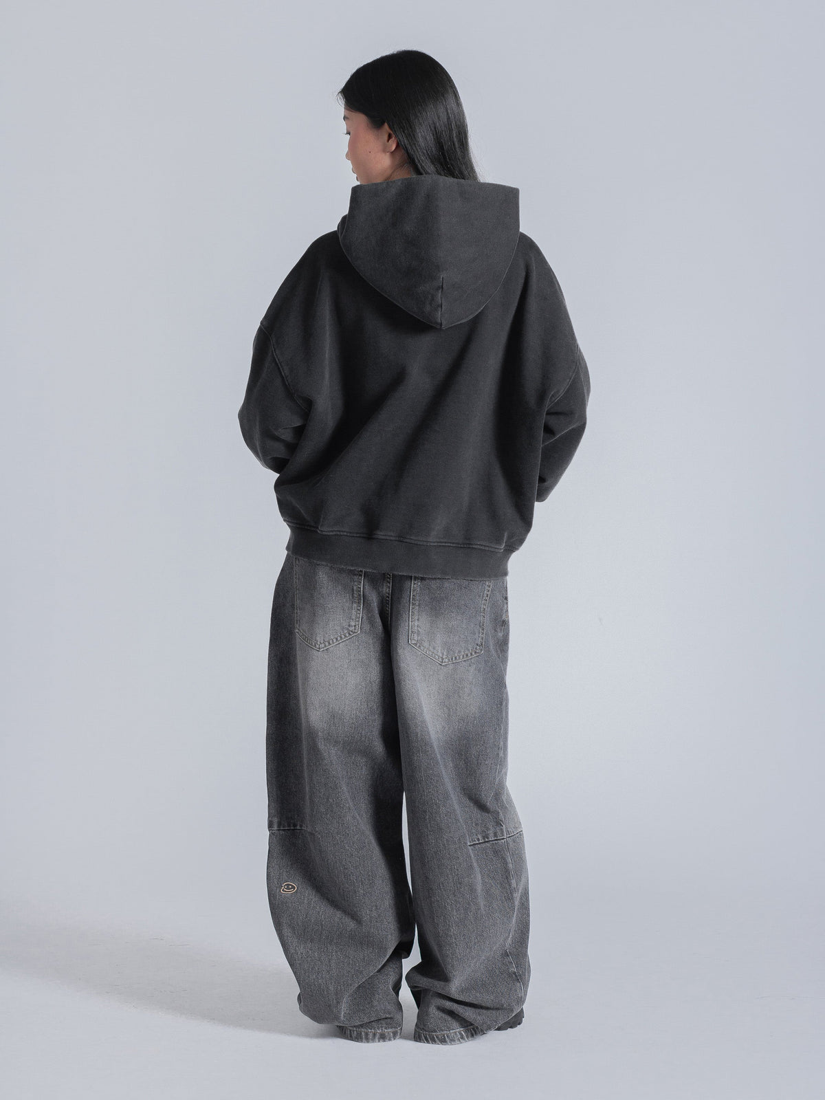PARALLEL ZIP UP - WASHED BLACK