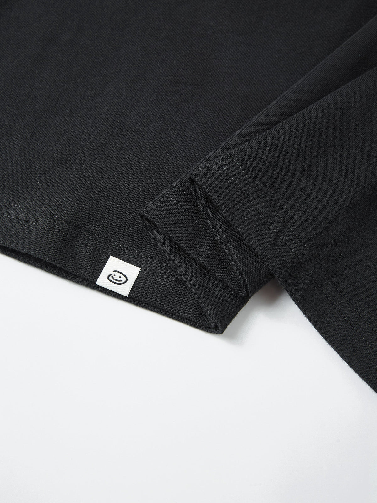 FADED STARS SMILEY TEE - BLACK