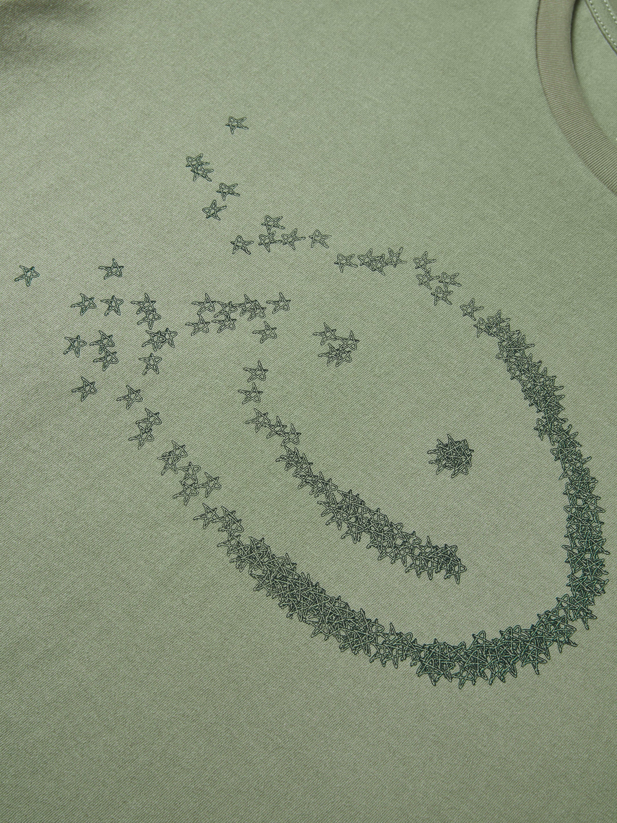 FADED STARS SMILEY TEE - GREEN