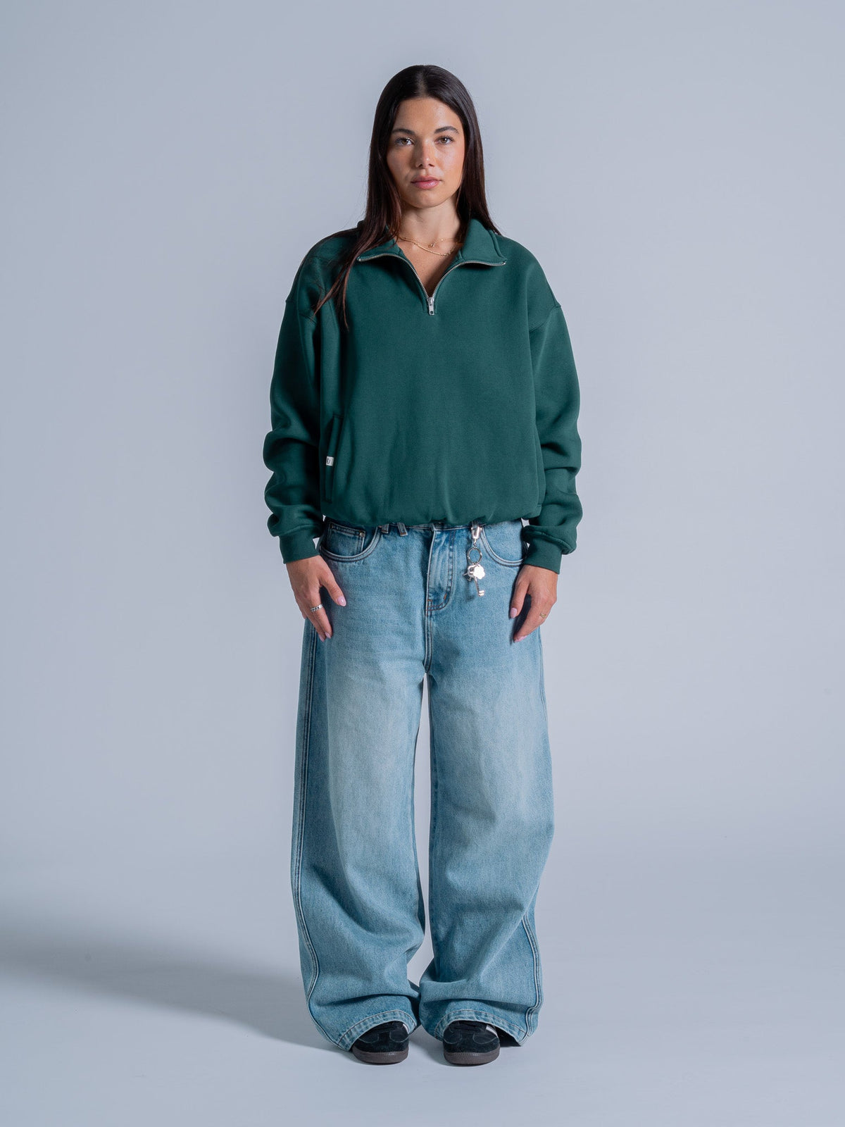 SIGNATURE BASIC QUARTER ZIP - CASTLETON GREEN