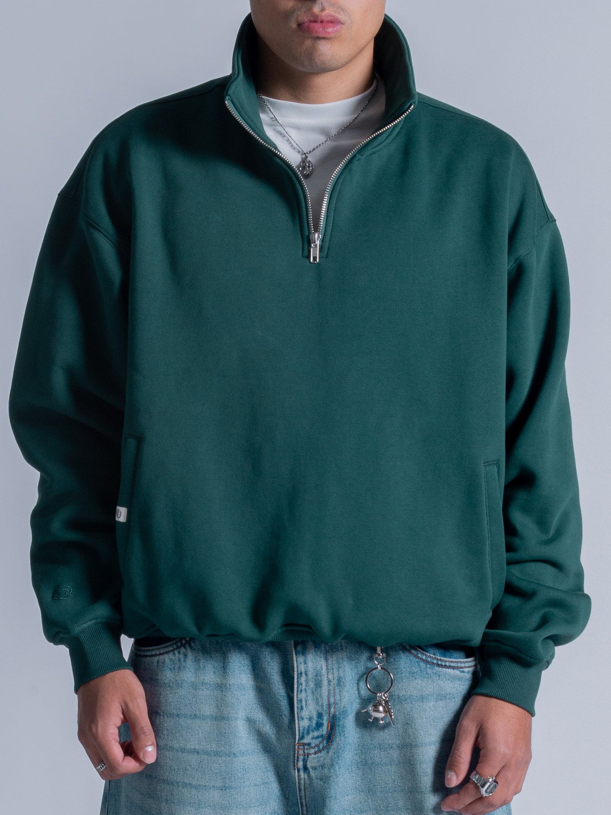 SIGNATURE BASIC QUARTER ZIP - CASTLETON GREEN