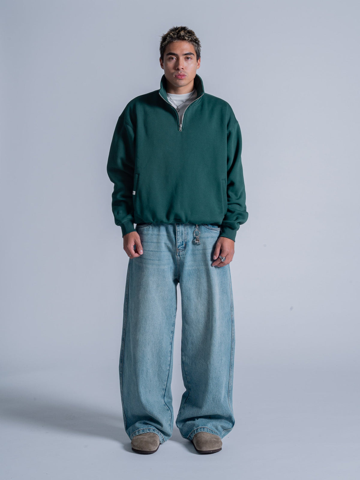 SIGNATURE BASIC QUARTER ZIP - CASTLETON GREEN