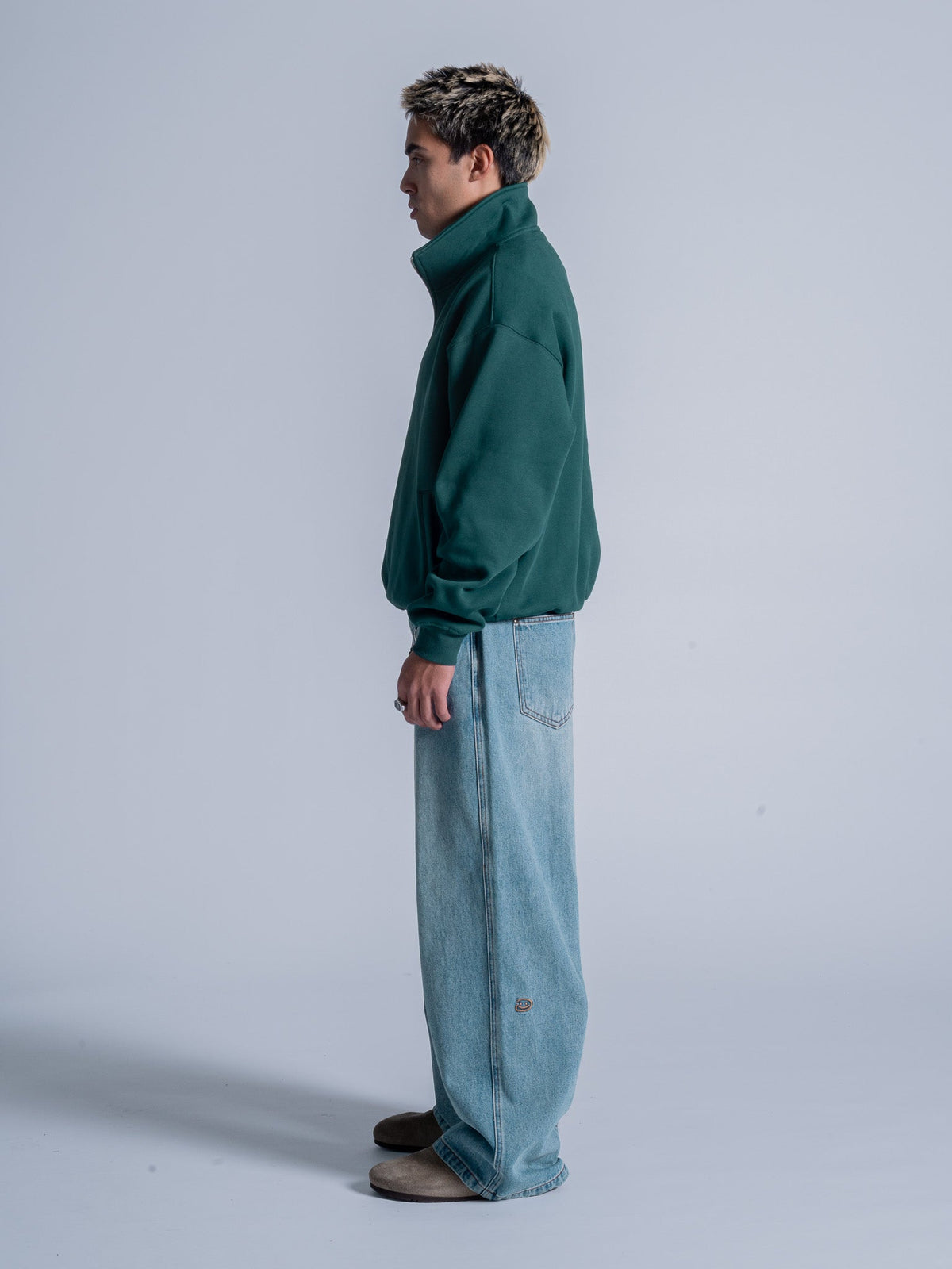 SIGNATURE BASIC QUARTER ZIP - CASTLETON GREEN