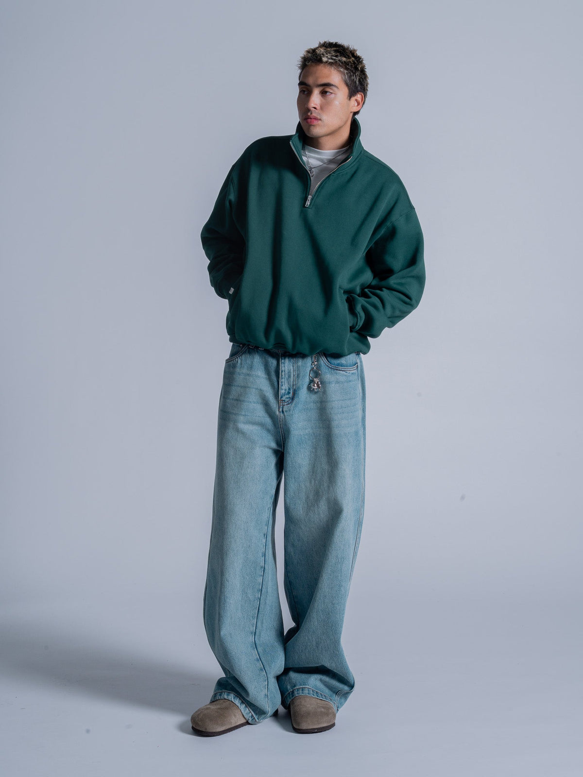 SIGNATURE BASIC QUARTER ZIP - CASTLETON GREEN