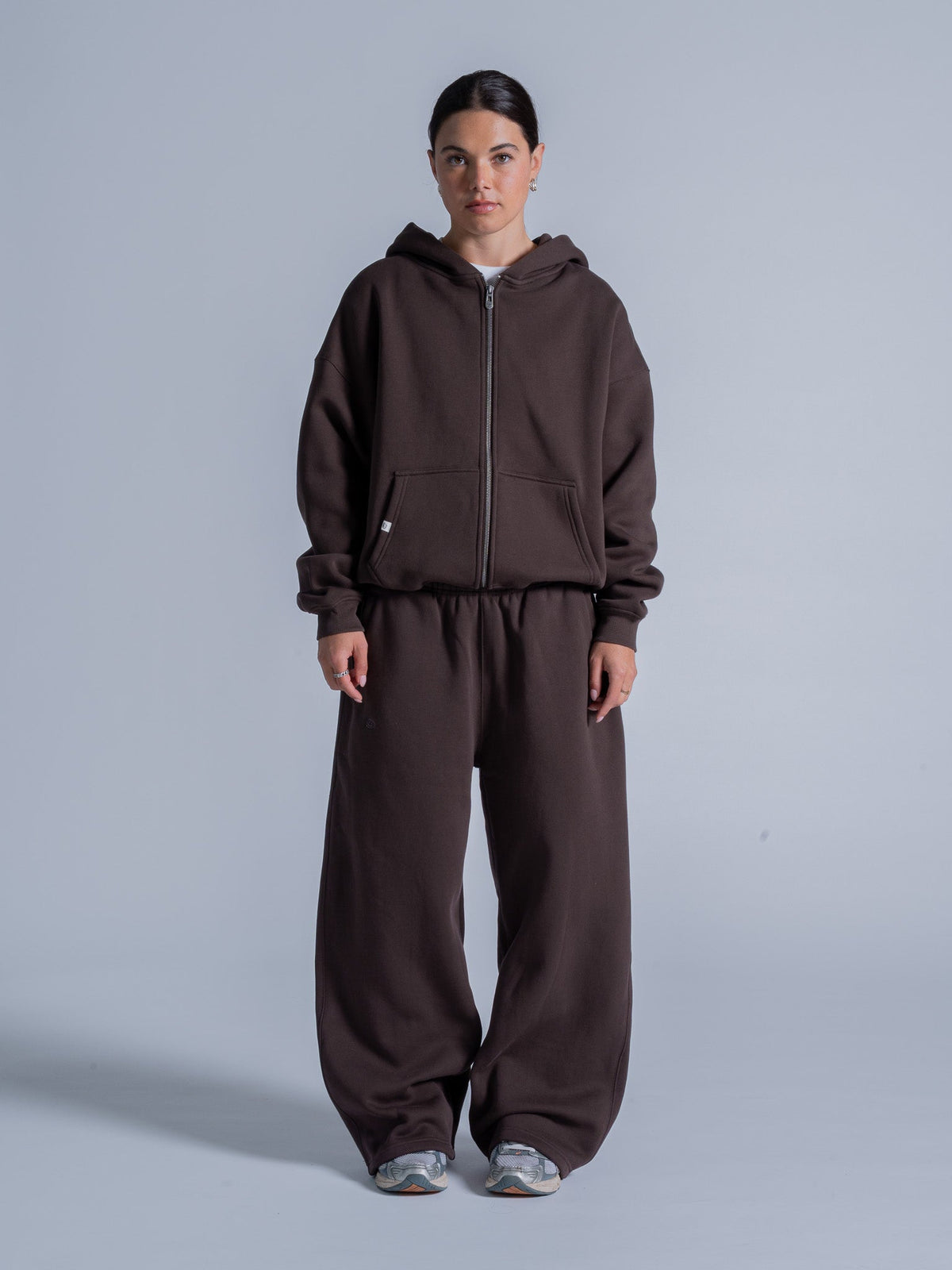 SIGNATURE BASIC ZIP UP - COFFEE BROWN