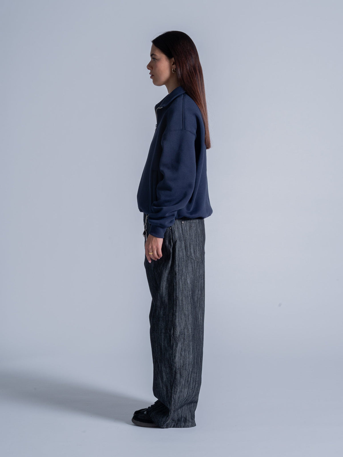 SIGNATURE BASIC QUARTER ZIP - FADED NAVY