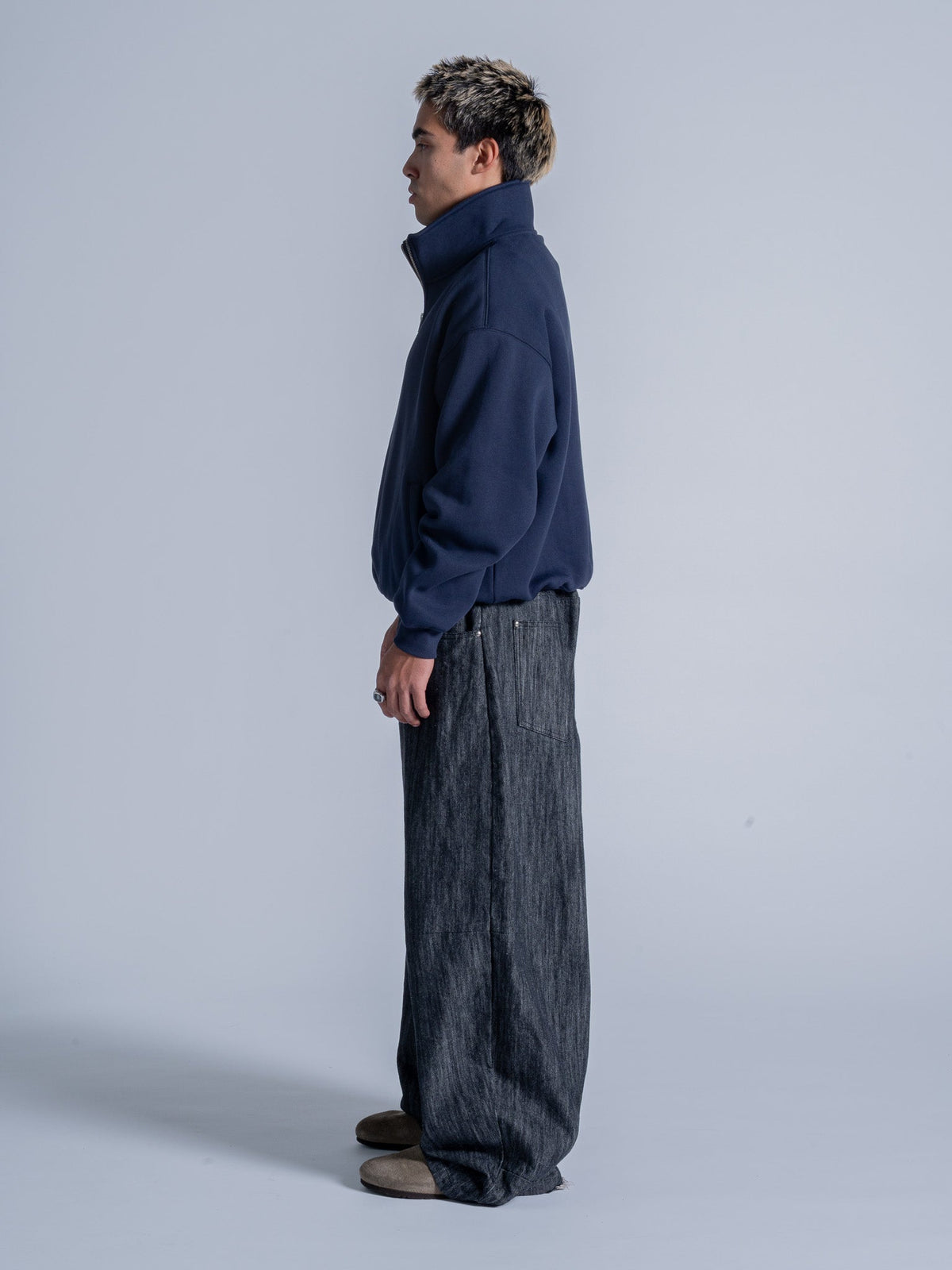 SIGNATURE BASIC QUARTER ZIP - FADED NAVY