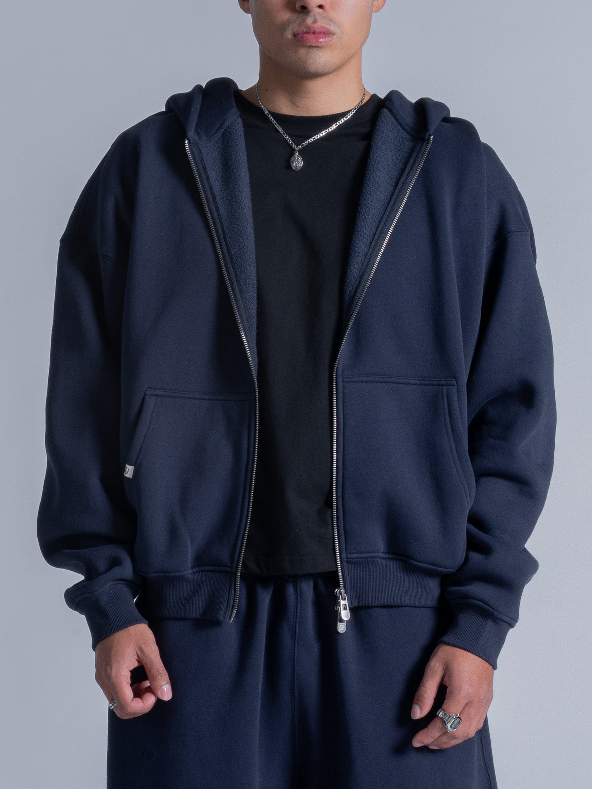 SIGNATURE BASIC ZIP UP - FADED NAVY