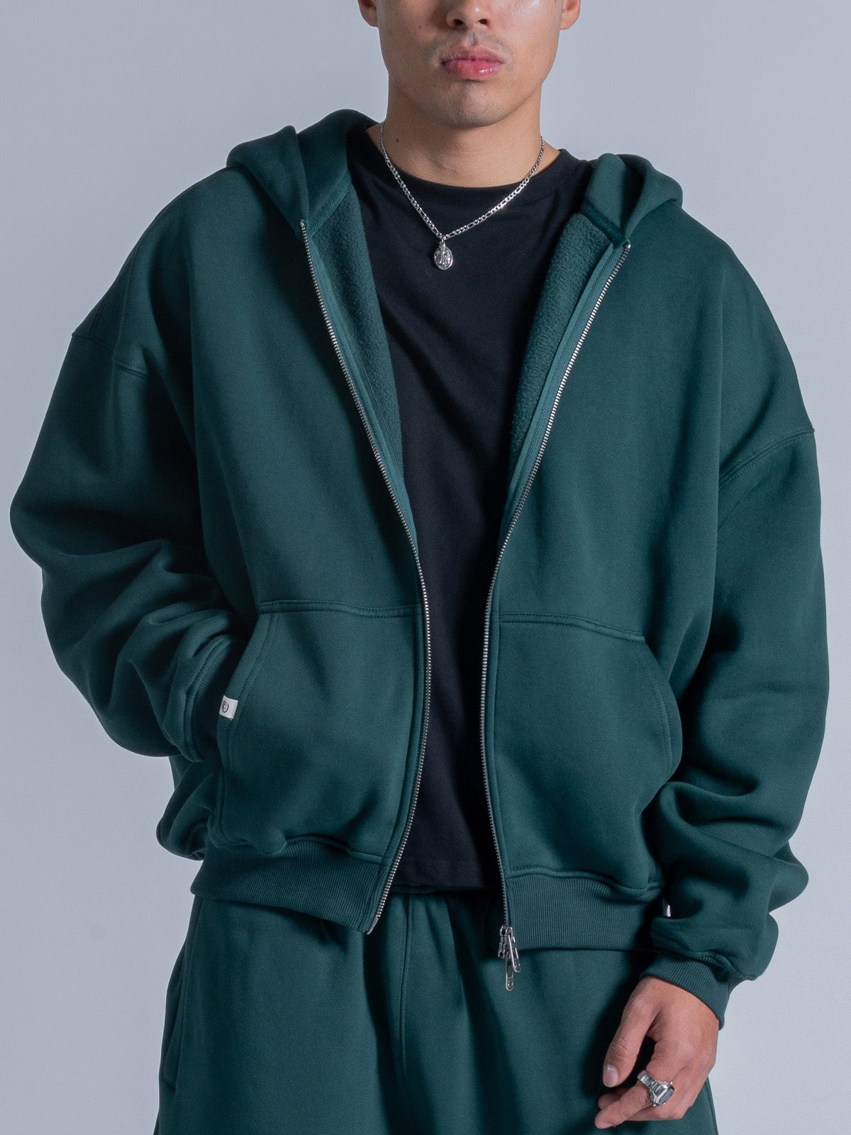 SIGNATURE BASIC ZIP UP - CASTLETON GREEN