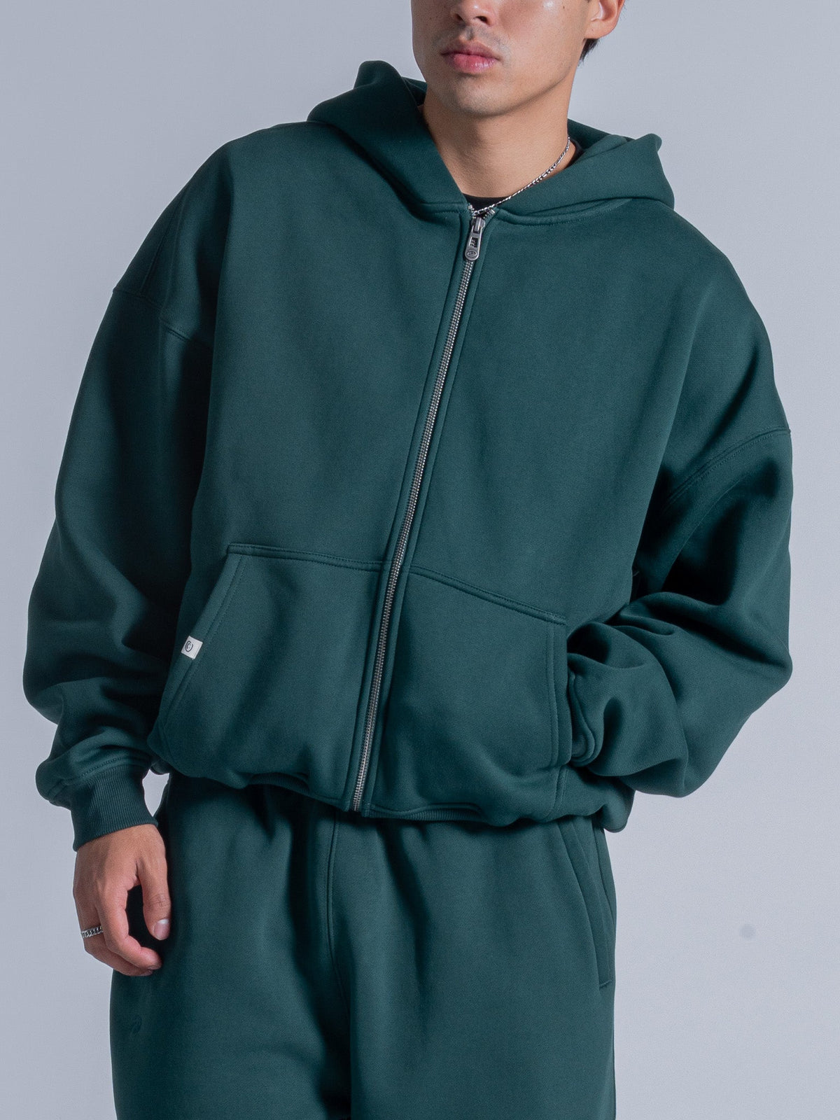 SIGNATURE BASIC ZIP UP - CASTLETON GREEN