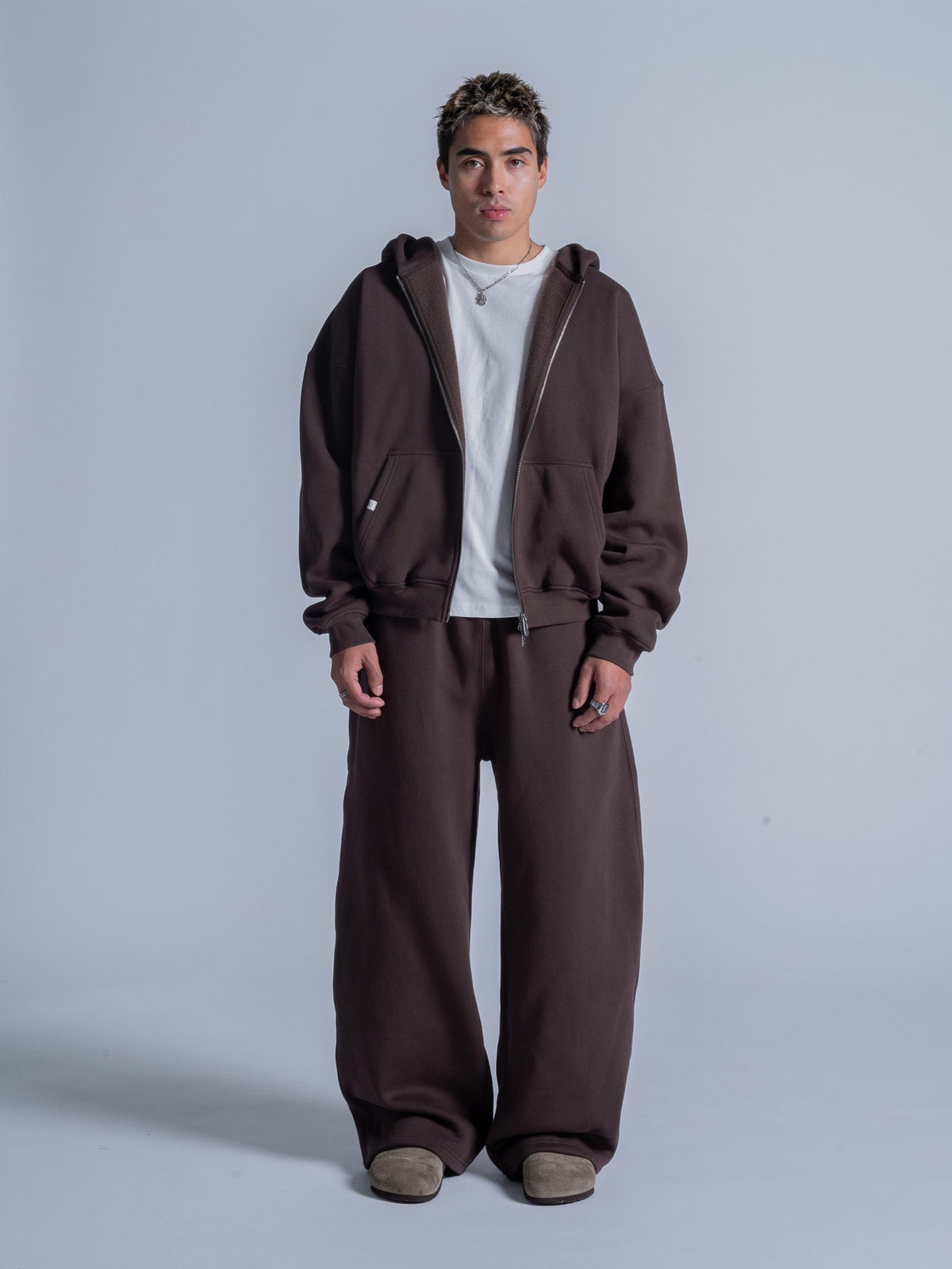 SIGNATURE BASIC ZIP UP - COFFEE BROWN