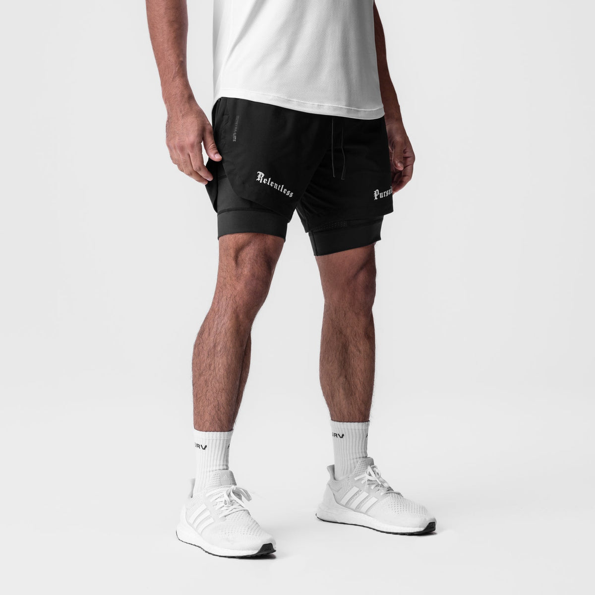0866. Tetra-Lite® 7" Liner Short - Black "RP"/Black