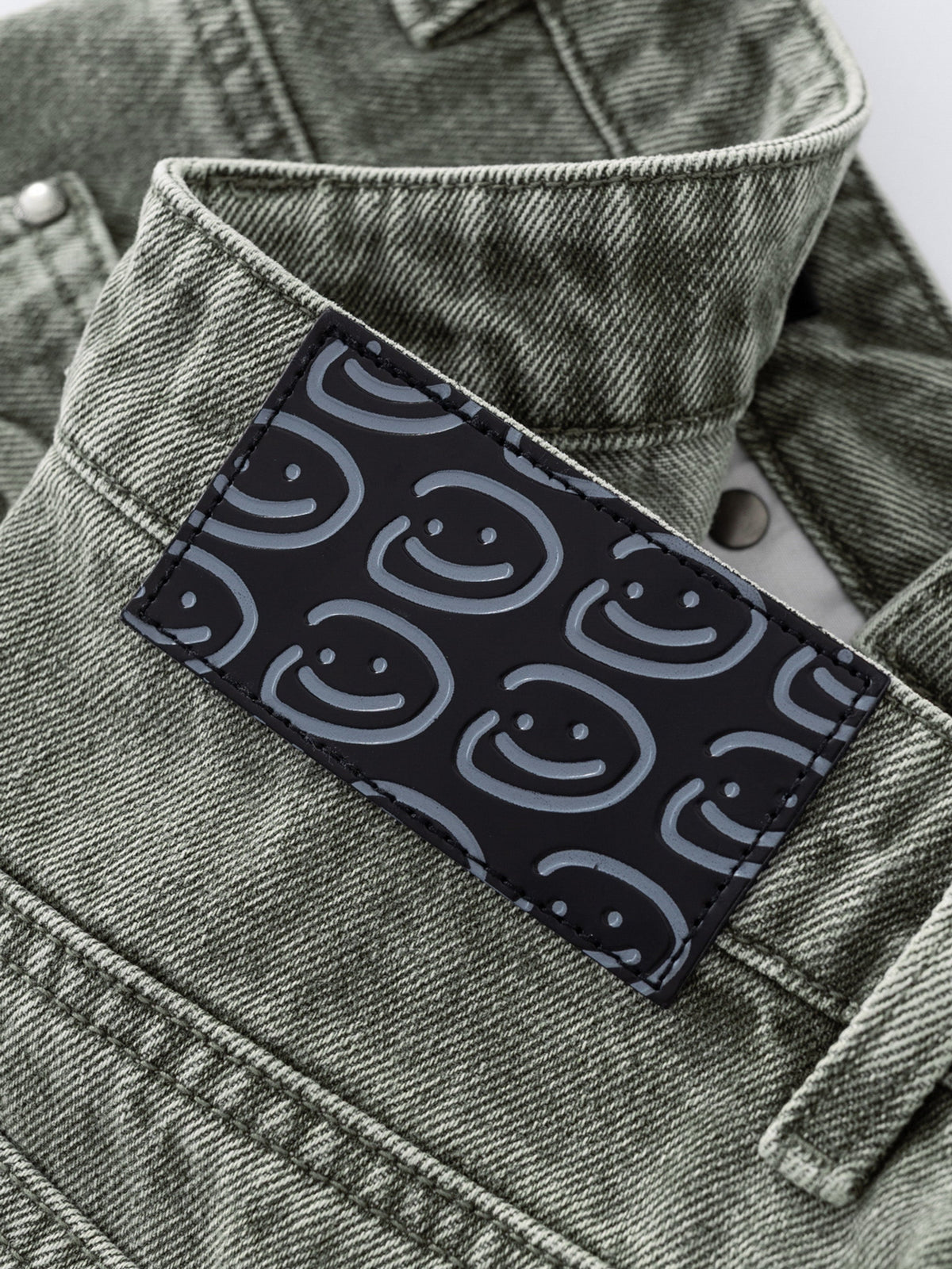 PANEL DENIM JEANS - WASHED GREEN